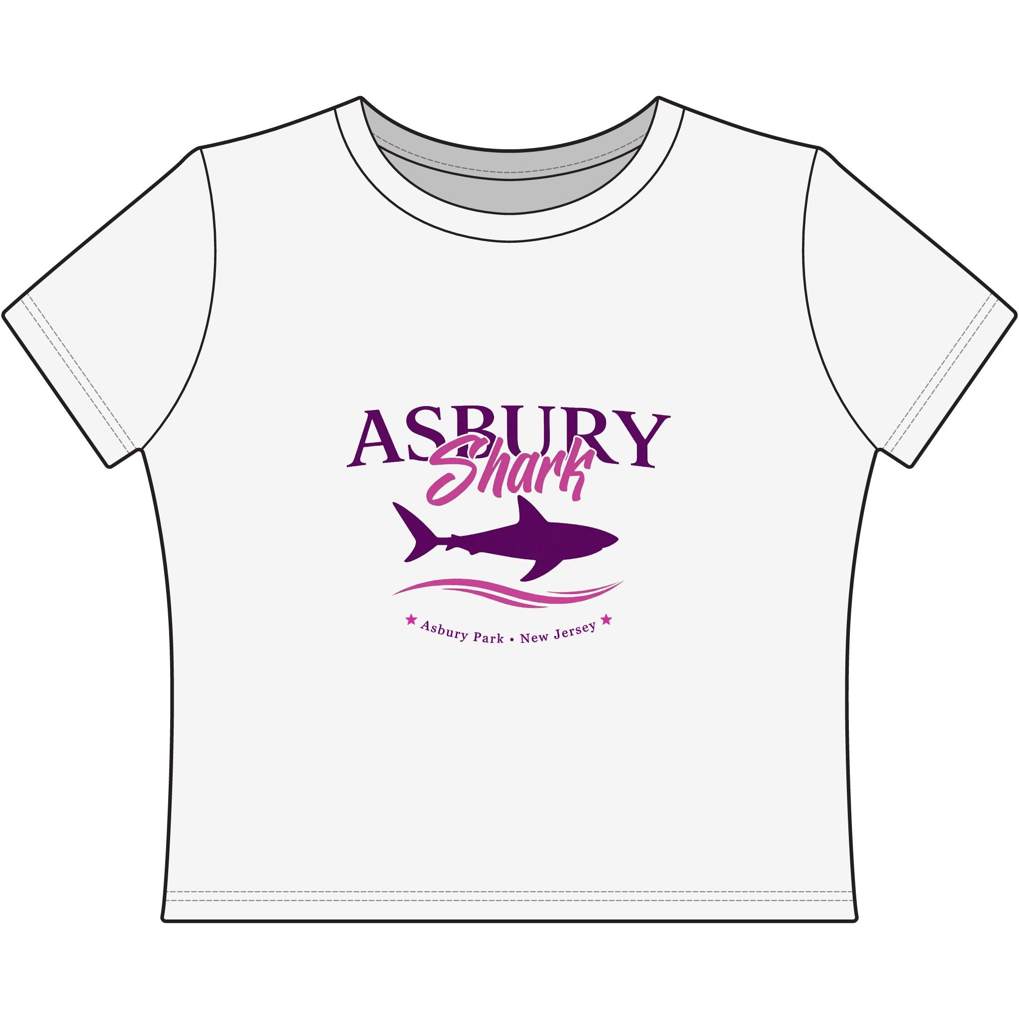 Asbury Shark Crop Top - Pink Tide