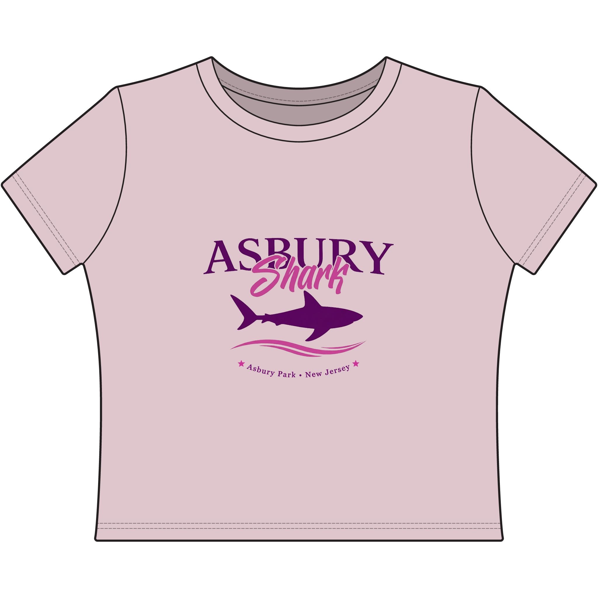 Asbury Shark Crop Top - Pink Tide