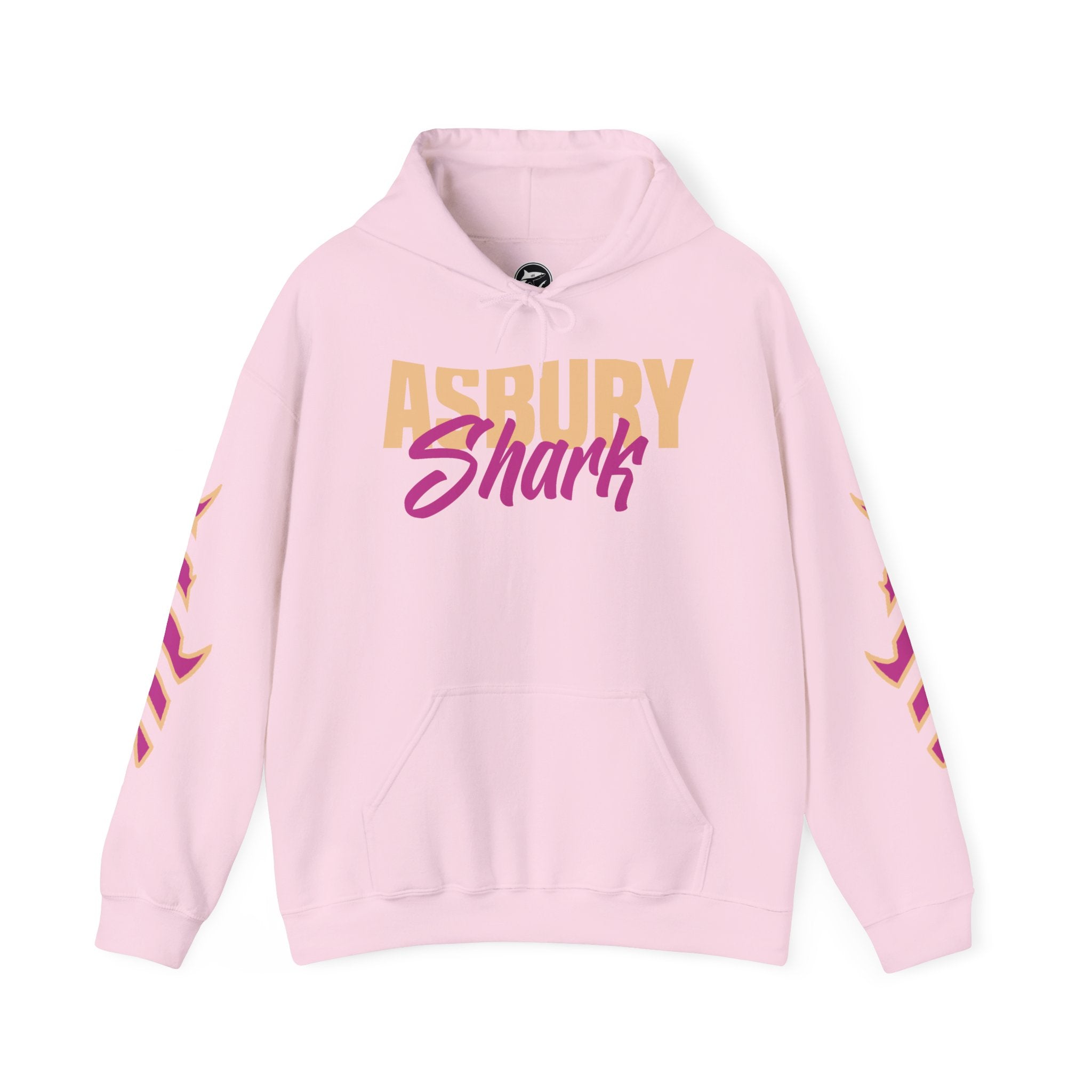 Asbury Shark Hooded Pullover Sweatshirt - Classic Pink-Tide