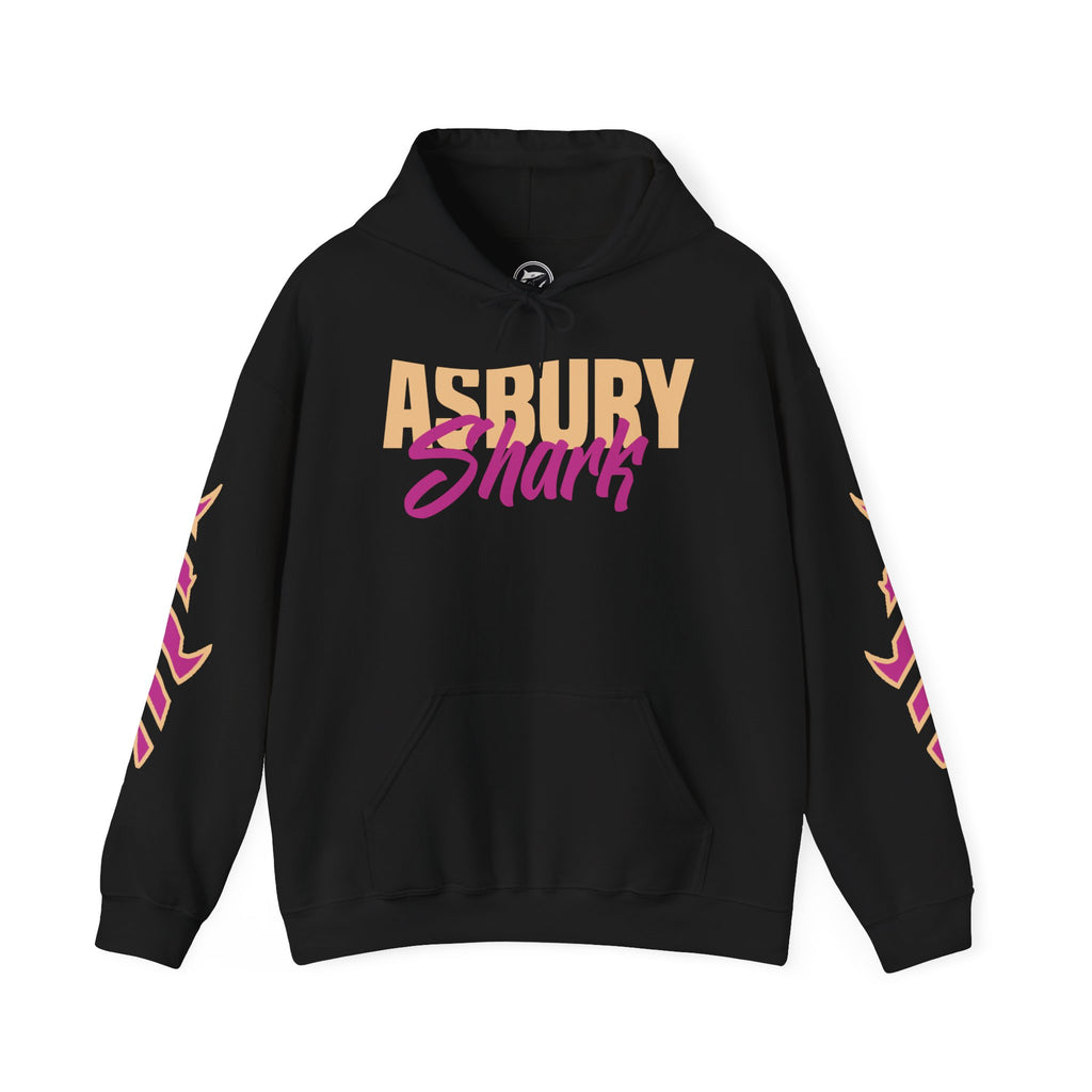 Asbury Shark Hooded Pullover Sweatshirt - Classic Pink-Tide
