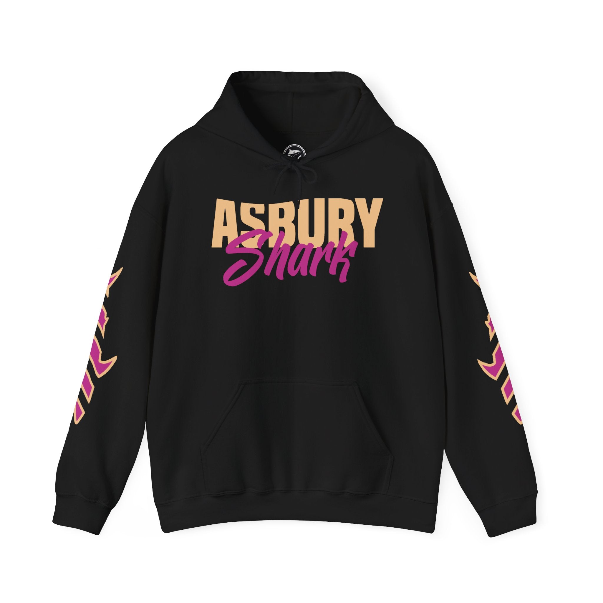 Asbury Shark Hooded Pullover Sweatshirt - Classic Pink-Tide