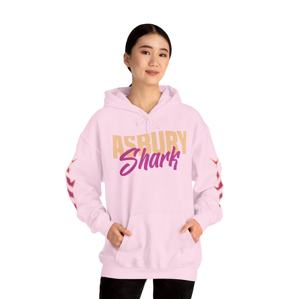 Asbury Shark Hooded Pullover Sweatshirt - Classic Pink-Tide