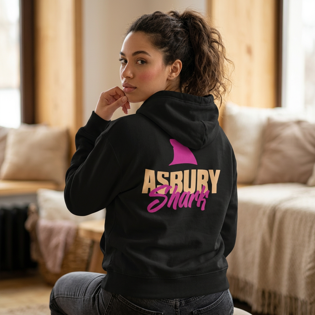 Asbury Shark Zip Hoodie – Pink Tide