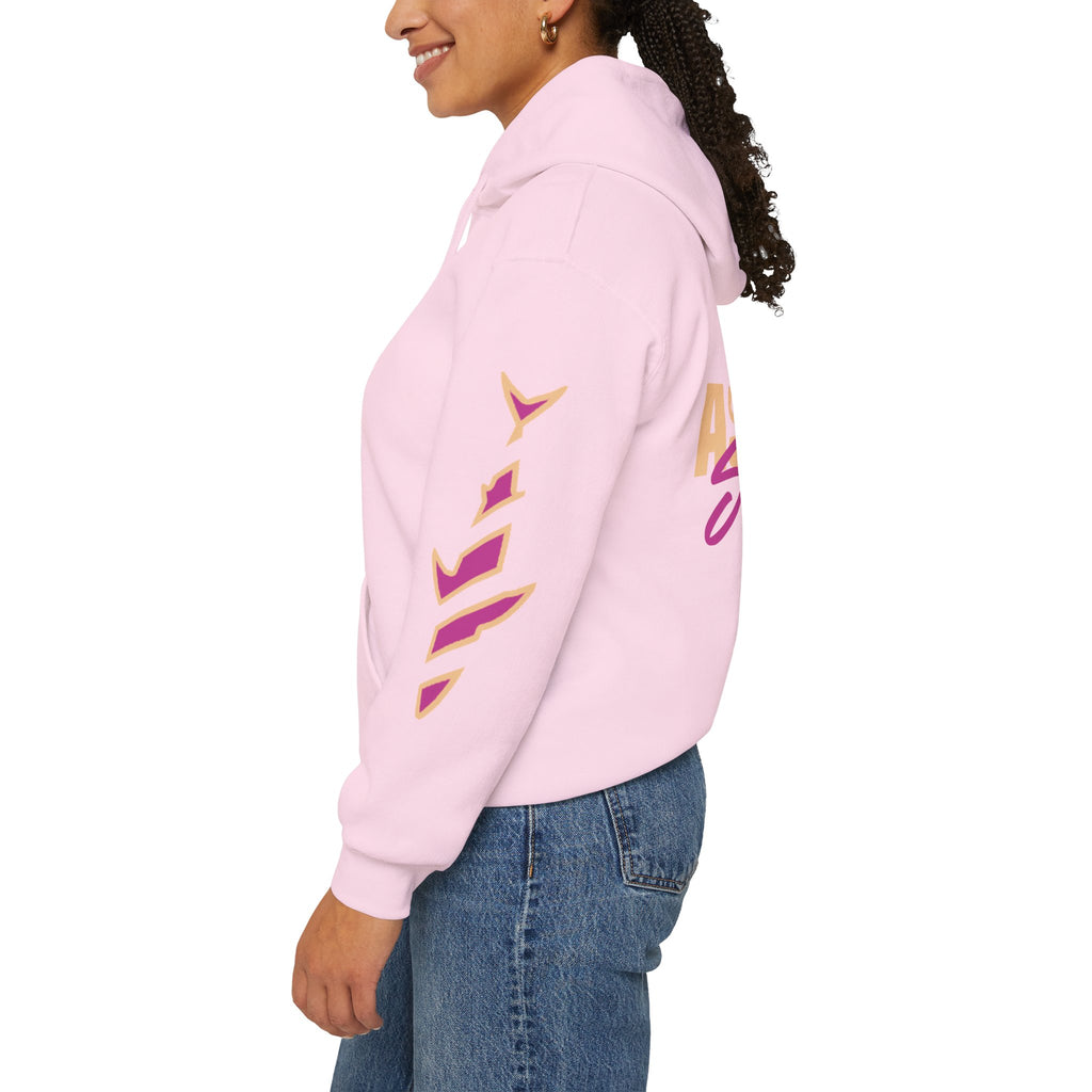 Asbury Shark Hooded Pullover Sweatshirt - Classic Pink-Tide
