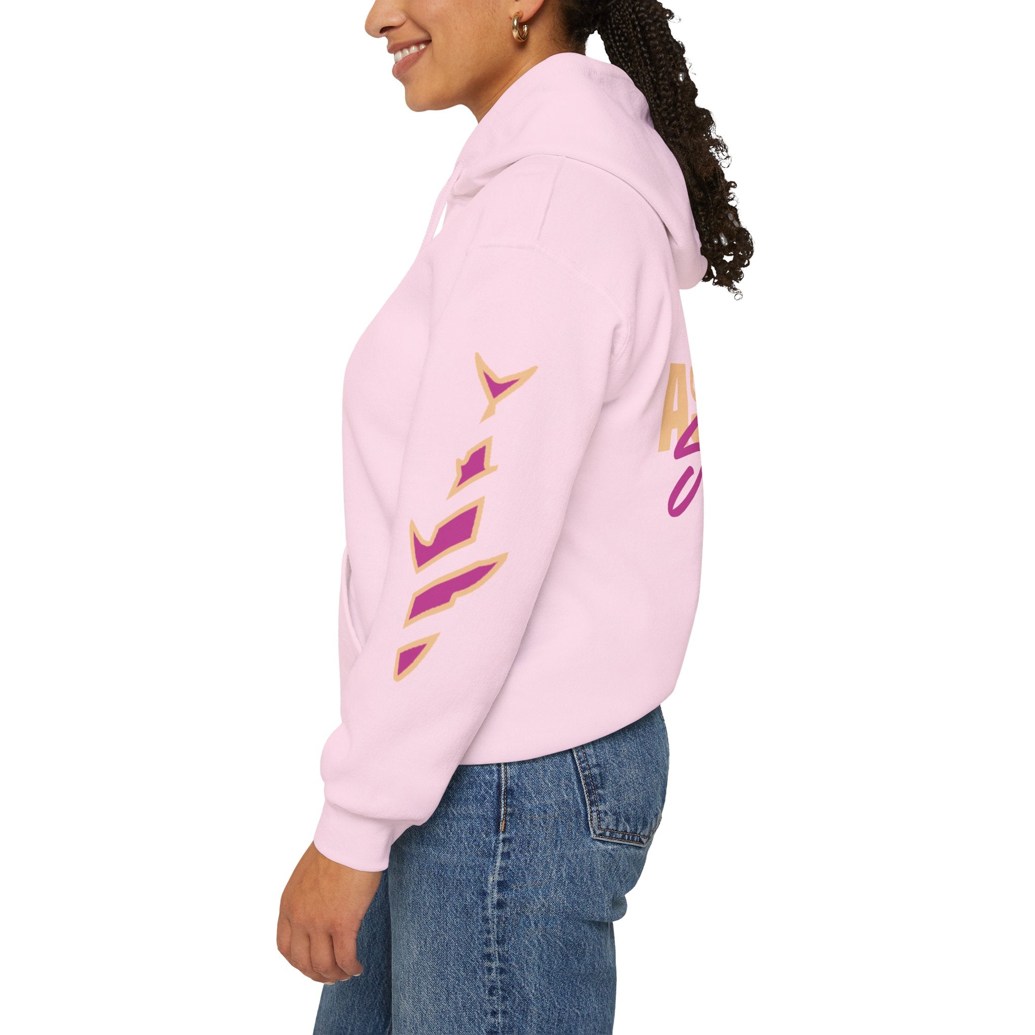 Asbury Shark Hooded Pullover Sweatshirt - Classic Pink-Tide