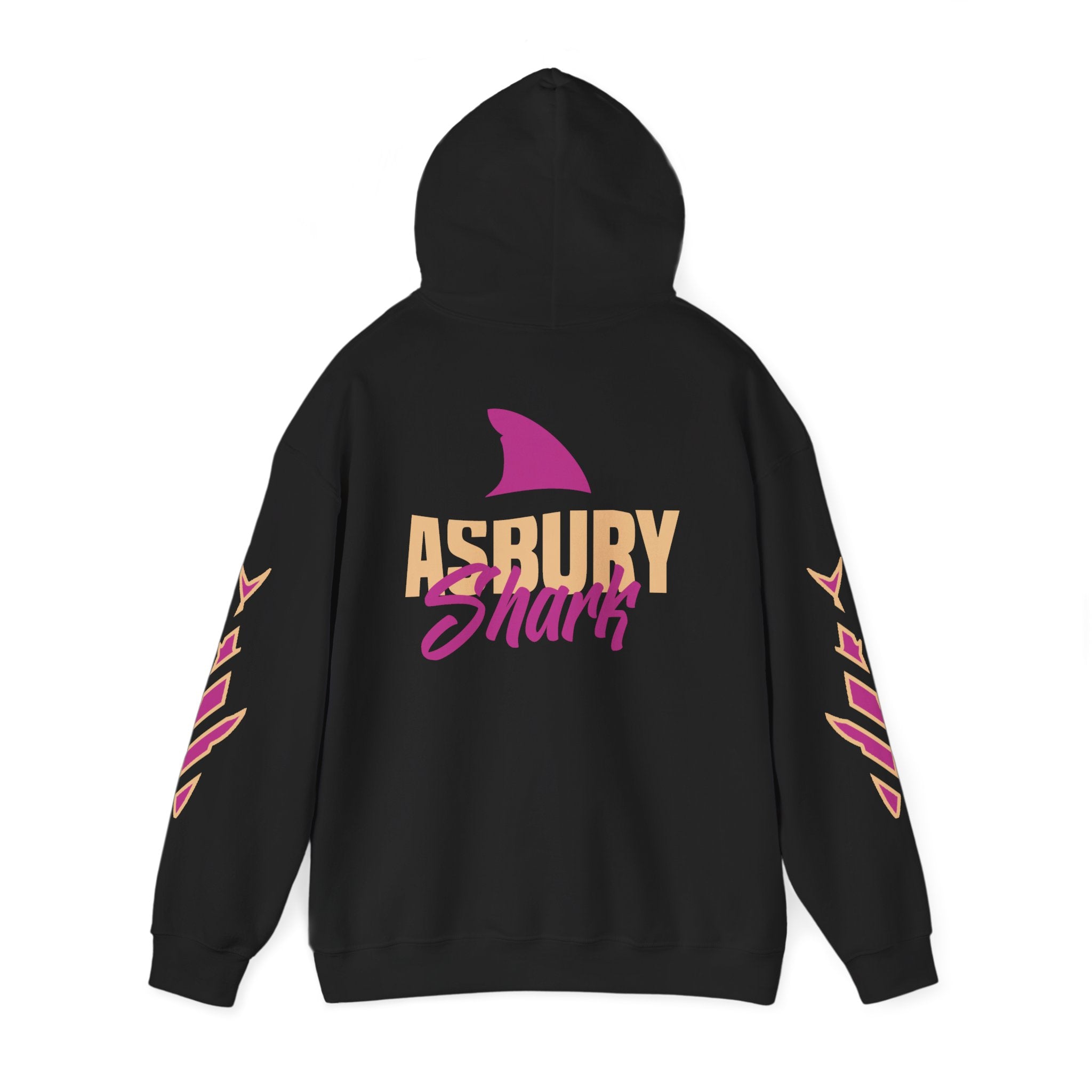 Asbury Shark Hooded Pullover Sweatshirt - Classic Pink-Tide