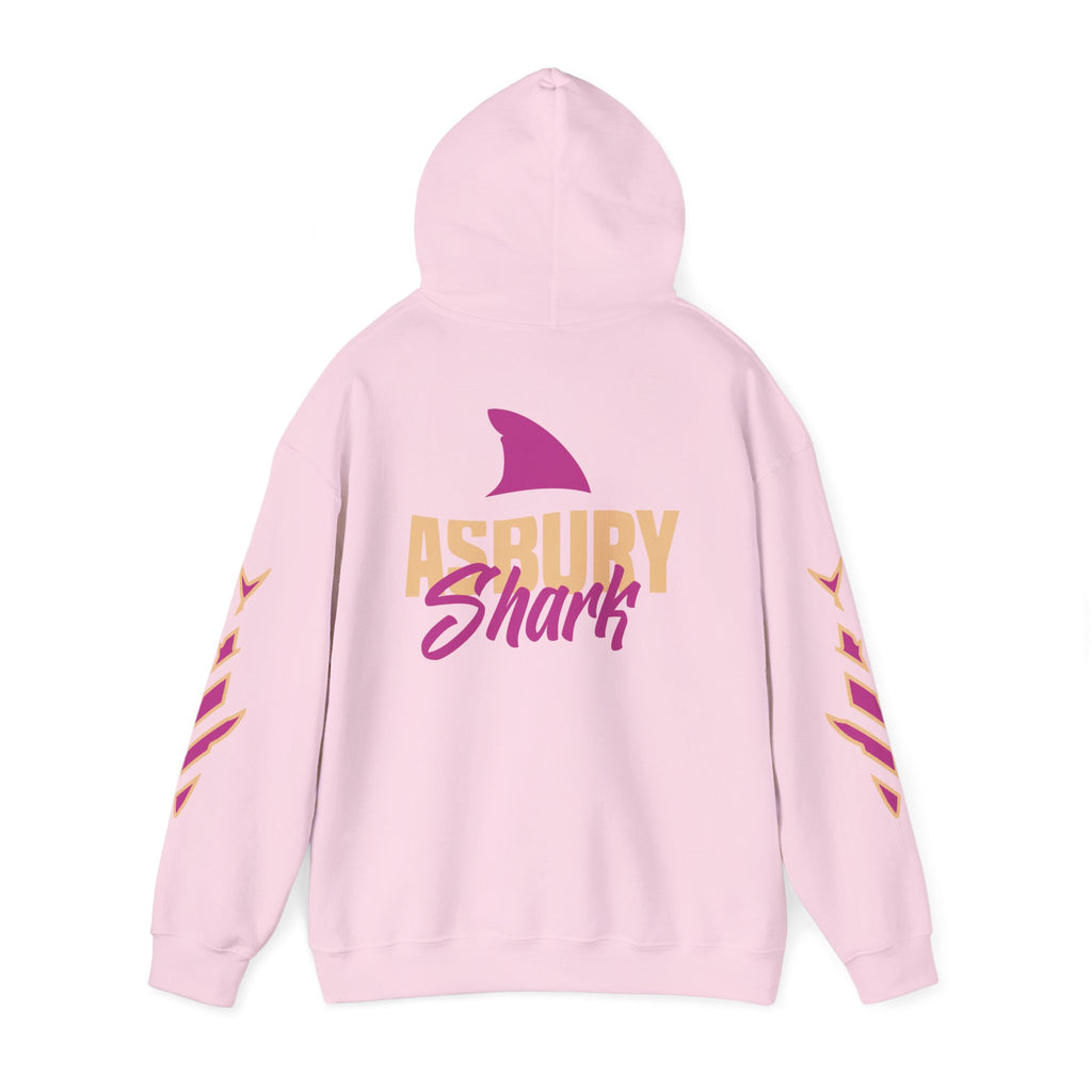 Asbury Shark Hooded Pullover Sweatshirt - Classic Pink-Tide