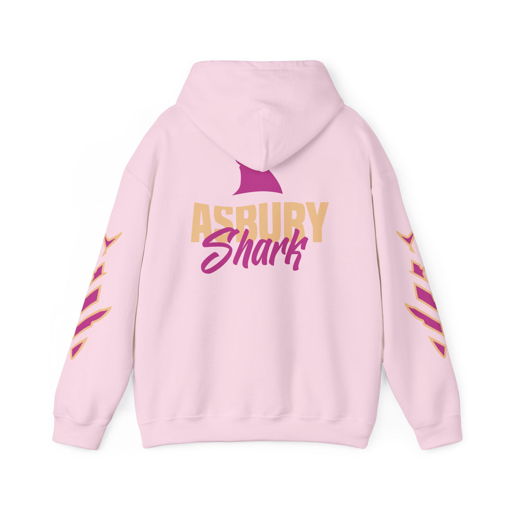 Asbury Shark Hooded Pullover Sweatshirt - Classic Pink-Tide